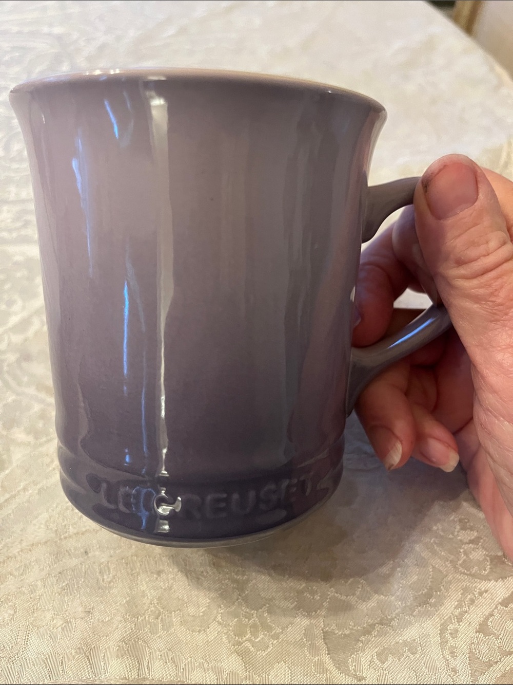 Le Creuset Lilac Ombré Stoneware Mug with Cream Interior EUC - Picture 3 of 4